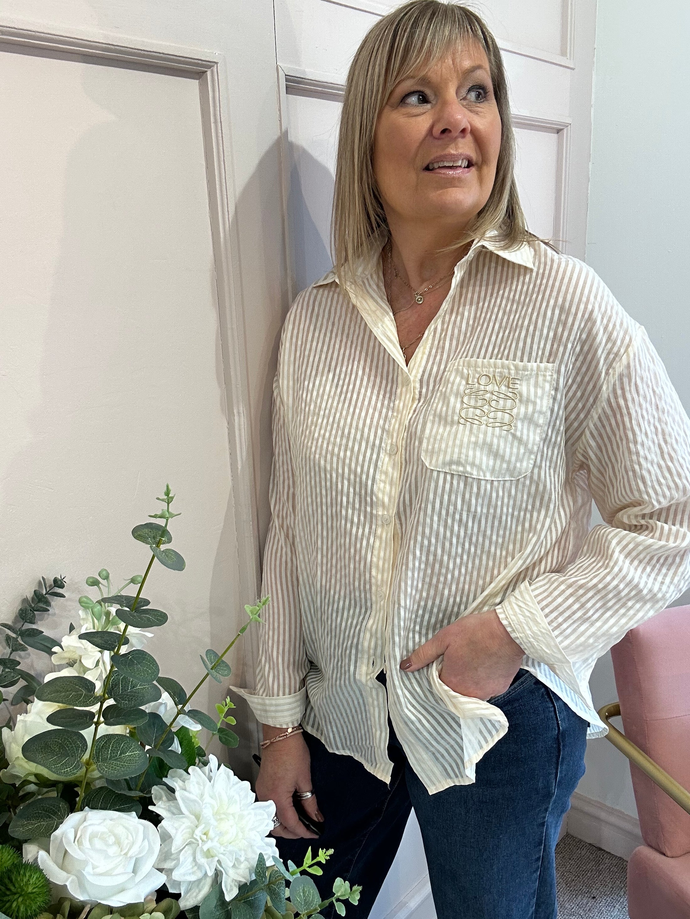 Love Stripe Shirt - Lemon