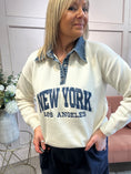 Load image into Gallery viewer, New York Denim Collar Jumper - Cream
