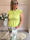 Load image into Gallery viewer, Cute Peplum Top  - Lime Green - Wardrobe By Simone
