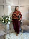 Load image into Gallery viewer, Striped Knit Cardigan - Burnt Orange/Brown
