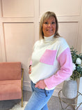 Load image into Gallery viewer, Turtle Neck Jumper -Cream/Pink
