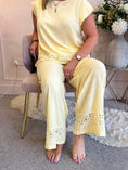 Load image into Gallery viewer, Detailed Edge Top & Pant Set - Soft Lemon - Wardrobe By Simone
