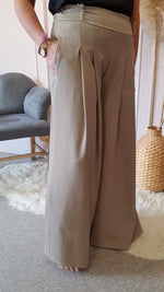 Pleated Front Wide Pant - Biscuit