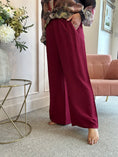 Load image into Gallery viewer, Belted Wide Pant - Burgundy
