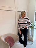 Load image into Gallery viewer, Striped Zip Jumper - Pink/Cream/Brown
