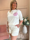 Load image into Gallery viewer, T Shirt & Short Set - White/Pink - Wardrobe By Simone
