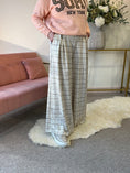 Load image into Gallery viewer, Checked Pleated Wide Pant - Cream/Beige - Wardrobe By Simone
