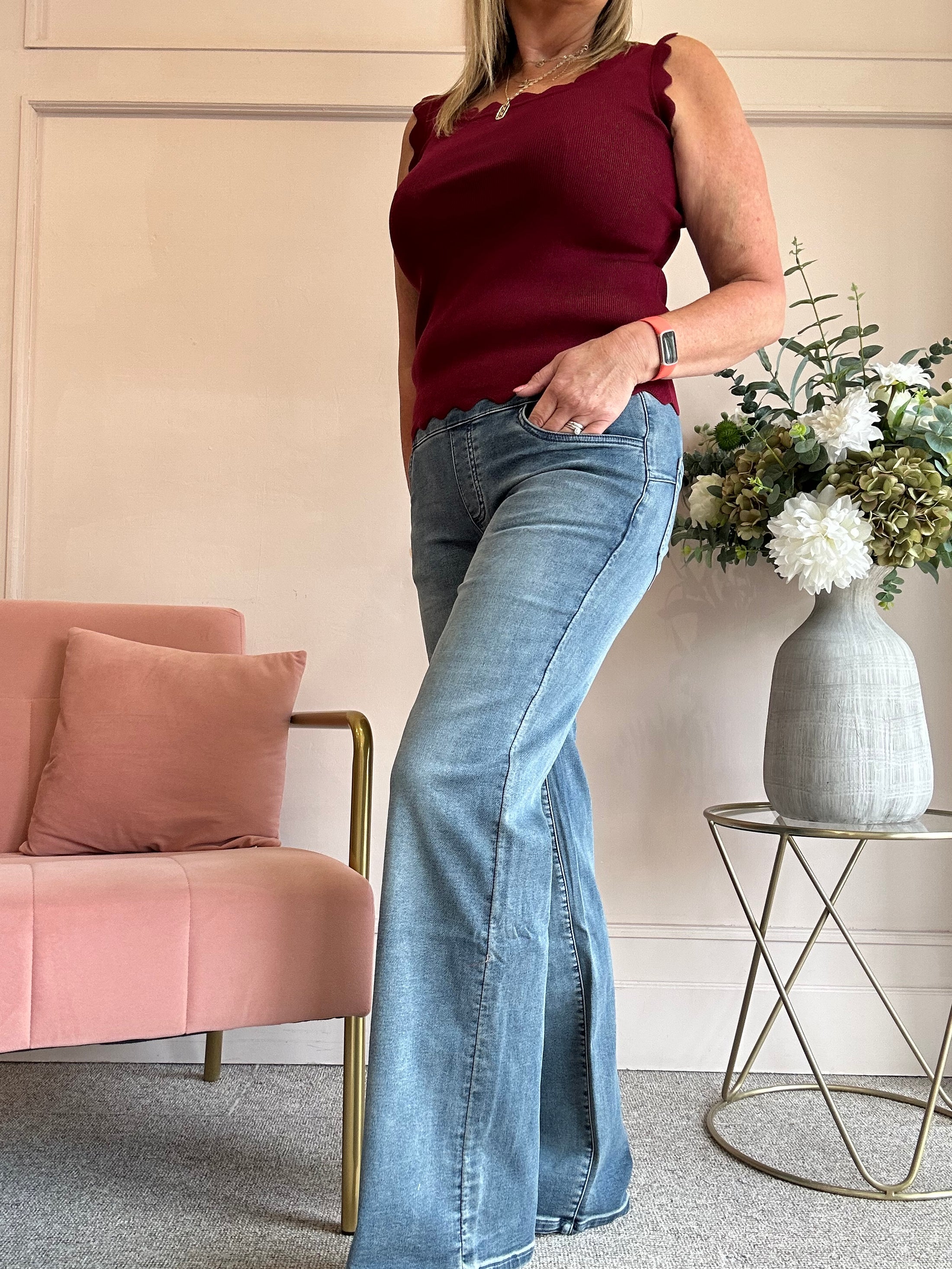 Jegging Wide Jeans - Mid Blue