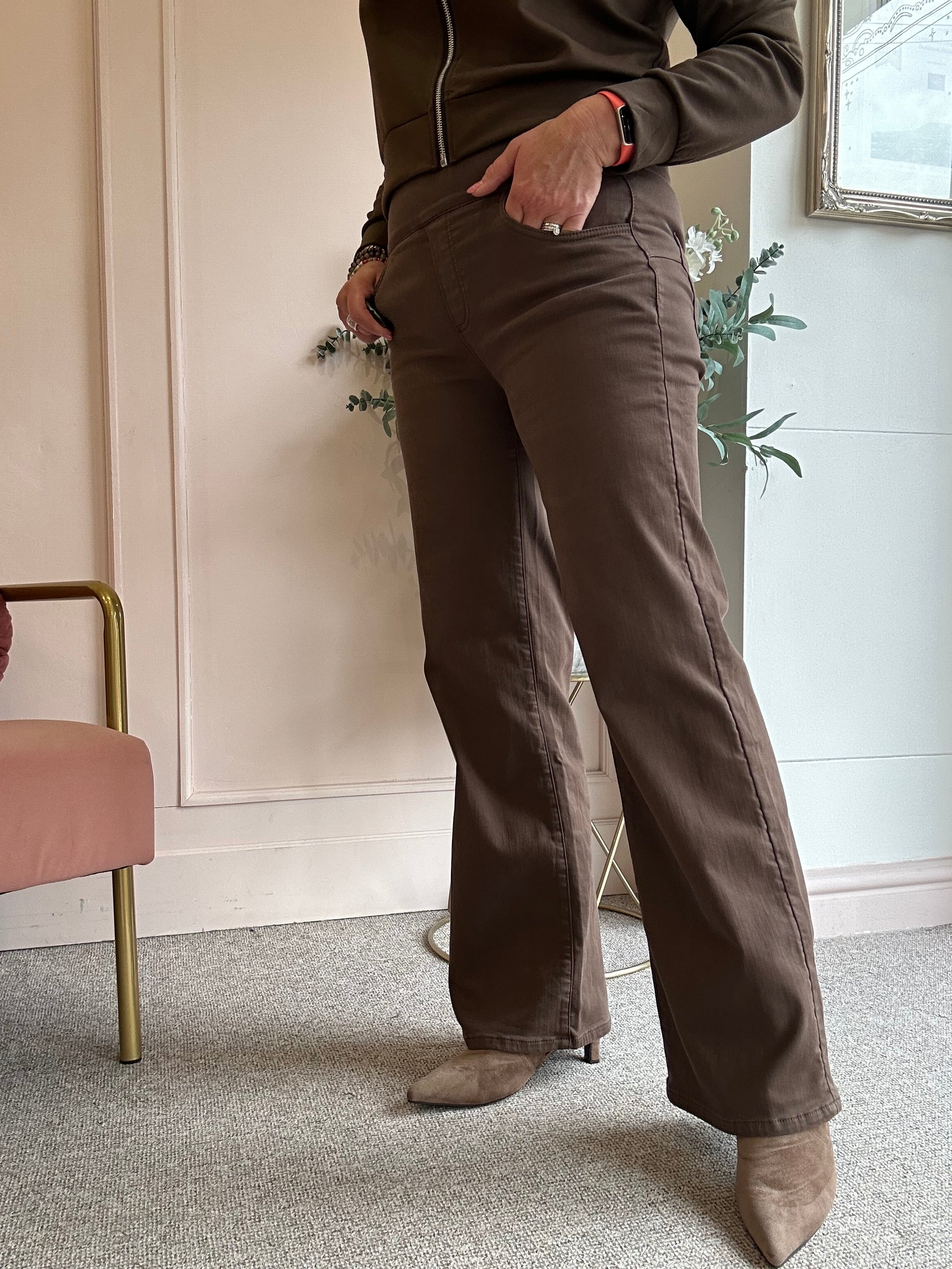Jegging Wide Jeans - Brown