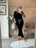 Load image into Gallery viewer, V Neck Short Sleeve Jumper - Black
