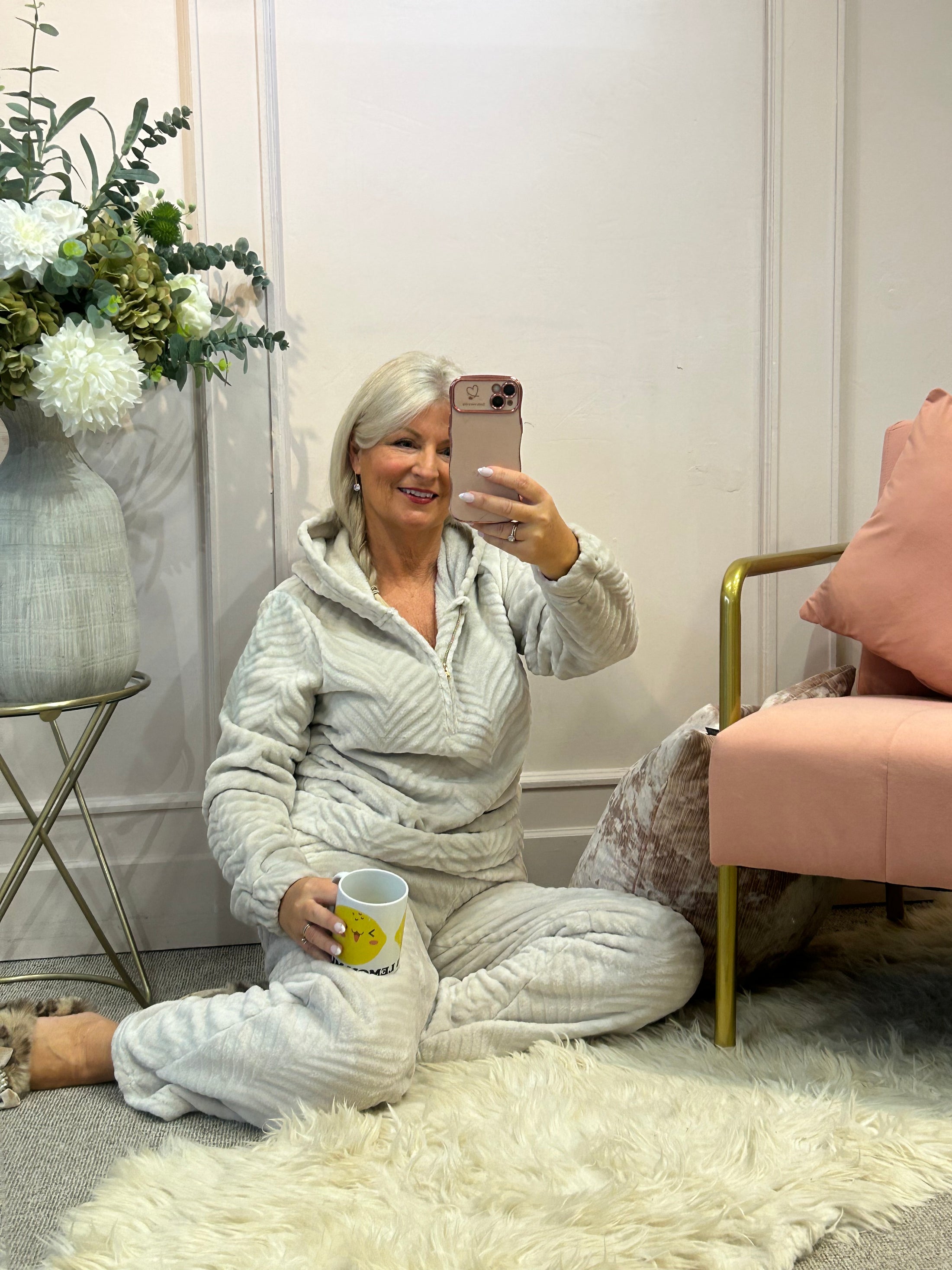 Cosy Chevon Lounge Set - Almond