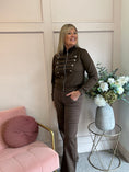 Load image into Gallery viewer, Military Lounge Jacket - Brown - Wardrobe By Simone
