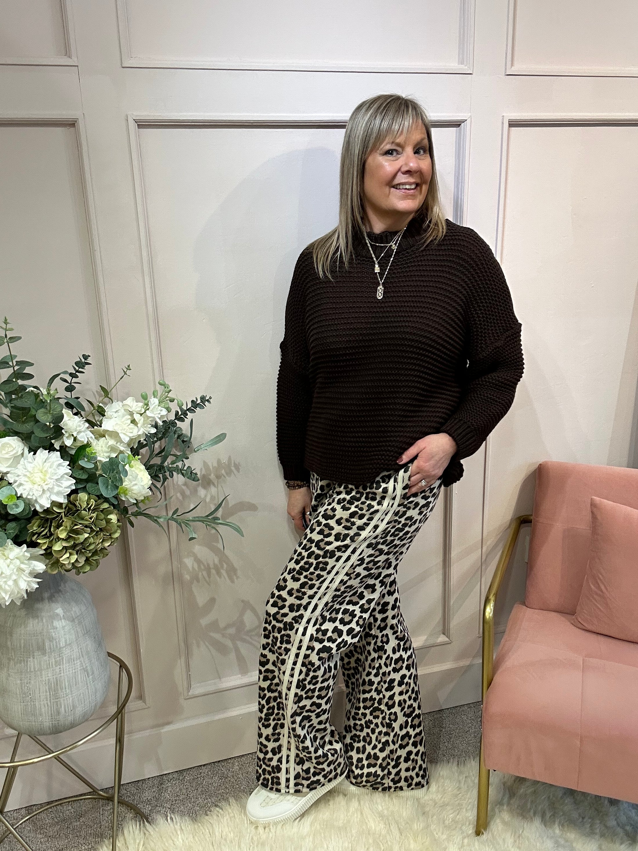 Fisherman Knit Jumper - Brown - Wardrobe By Simone