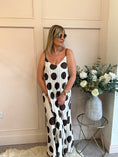 Load image into Gallery viewer, Spotty Dotty Pleated Maxi Sundress- Cream/Brown
