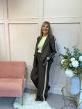 Load image into Gallery viewer, Blazer With Yellow Stripe &Trouser Set -Chocolate
