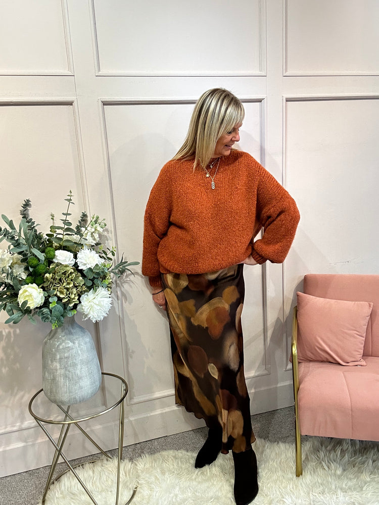 Chunky Knitted Jumper - Rust