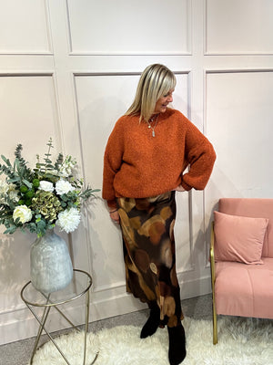 Chunky Knitted Jumper - Rust