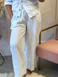 Load image into Gallery viewer, Shirt Jacket & Pant Linen Set - White
