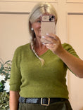 Load image into Gallery viewer, V Neck Short Sleeve Jumper - Olive
