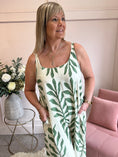 Load image into Gallery viewer, Botanical Dungarees - Cream/Green - Wardrobe By Simone
