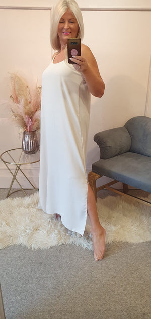 Strappy Maxi Sundress - Light Beige - Wardrobe By Simone