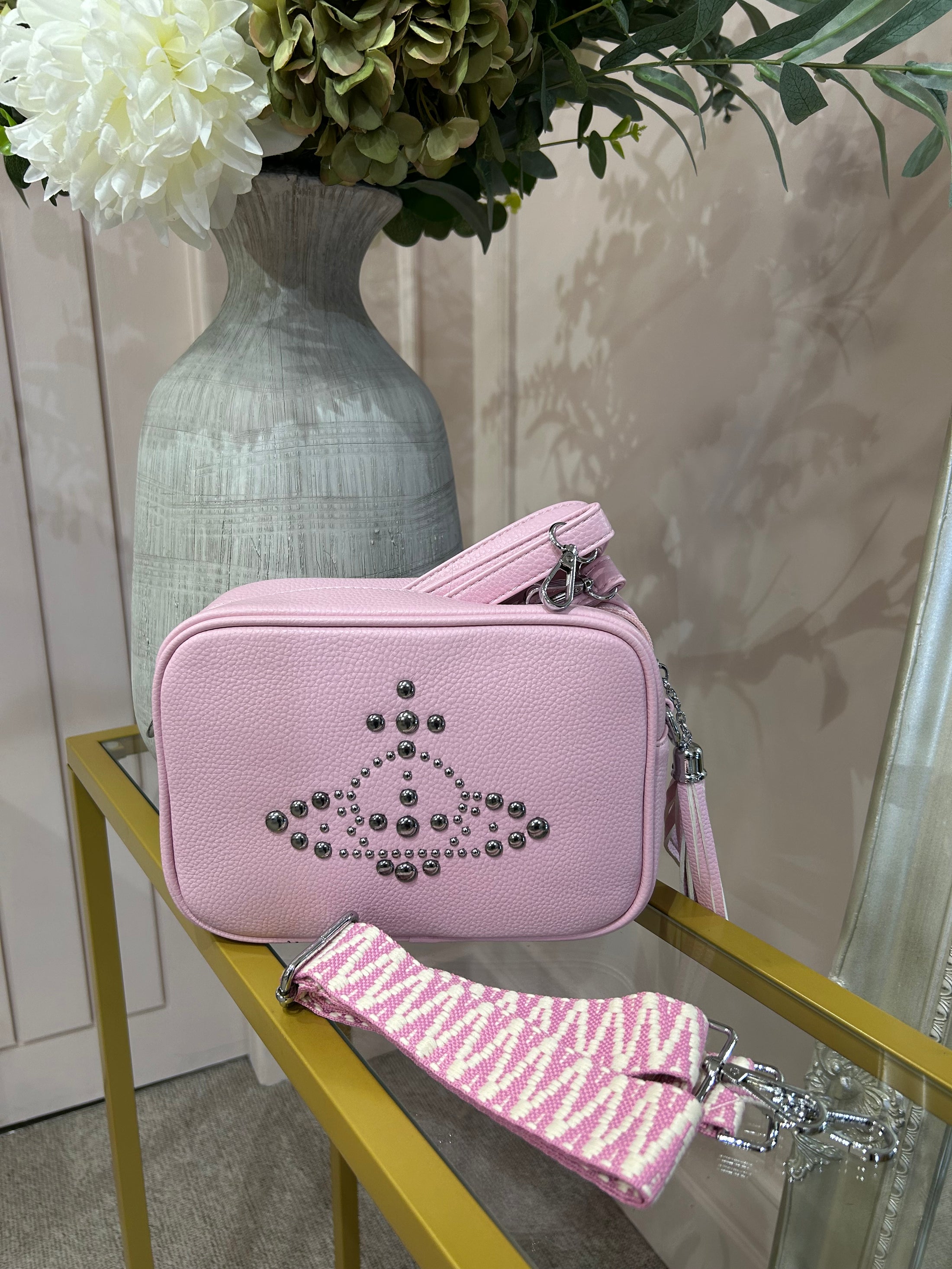 Silver Stud Detail Bag -  Pink - Wardrobe By Simone