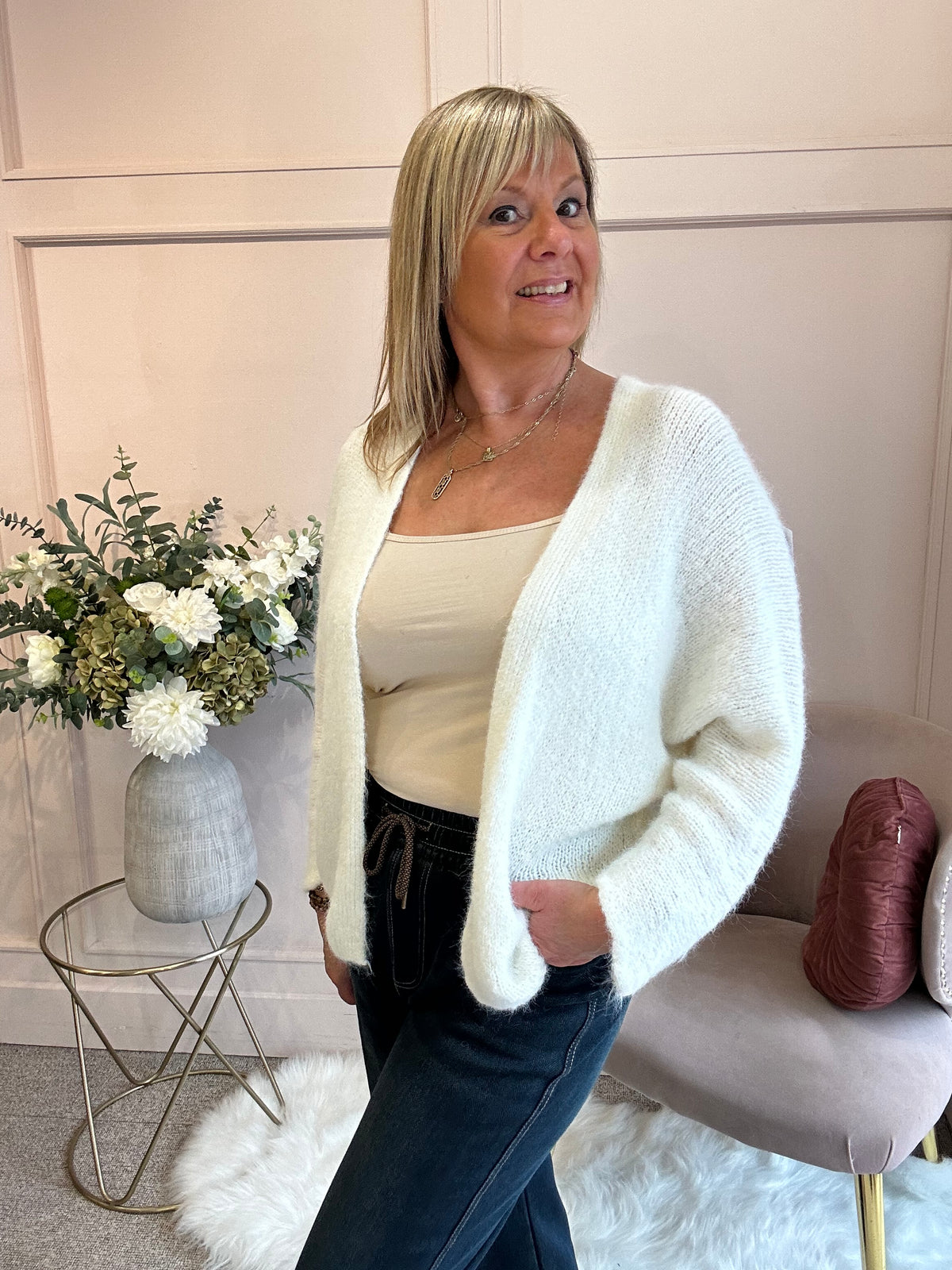 Soft Easy Cardigan - Cream