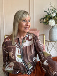 Load image into Gallery viewer, Horse & Bridle Zip Jacket - Browns/Greens
