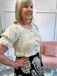 Load image into Gallery viewer, Little Puff Sleeve Crochet Cardi - Beige - Wardrobe By Simone
