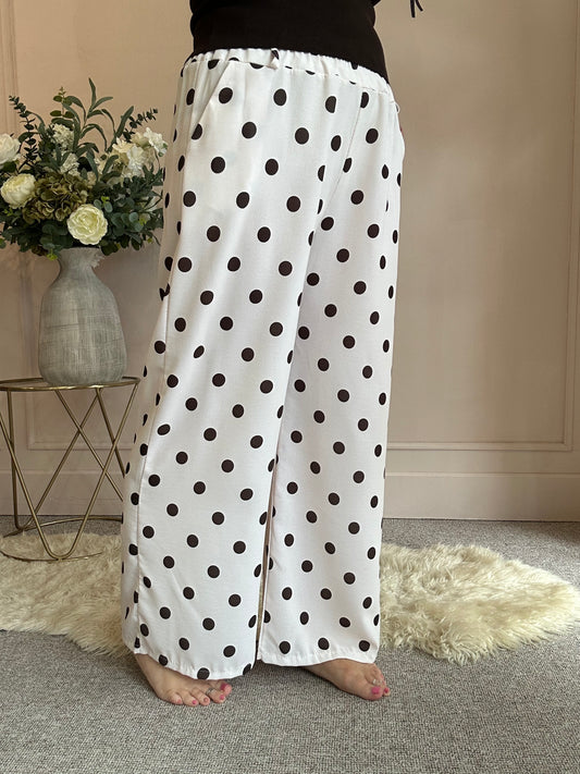 Polka Dot Trouser - Beige/Brown One size