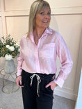 Load image into Gallery viewer, Pink & White Striped Shirt - Pink
