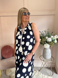 Load image into Gallery viewer, Maxi Bold Spot Dress - Navy/White - Wardrobe By Simone
