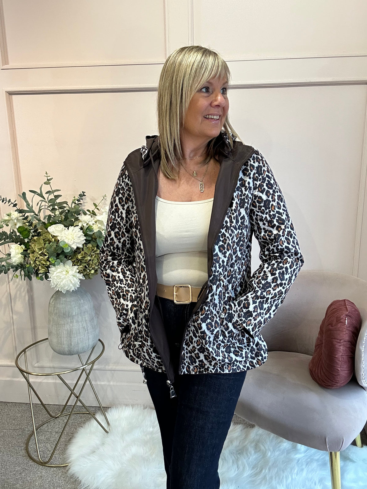 Reversible Mac Coat - Leopard/Brown
