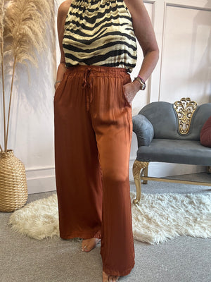 Satin trouser - Rusty - Wardrobe By Simone