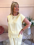Load image into Gallery viewer, Detailed Edge Top & Pant Set - Soft Lemon - Wardrobe By Simone
