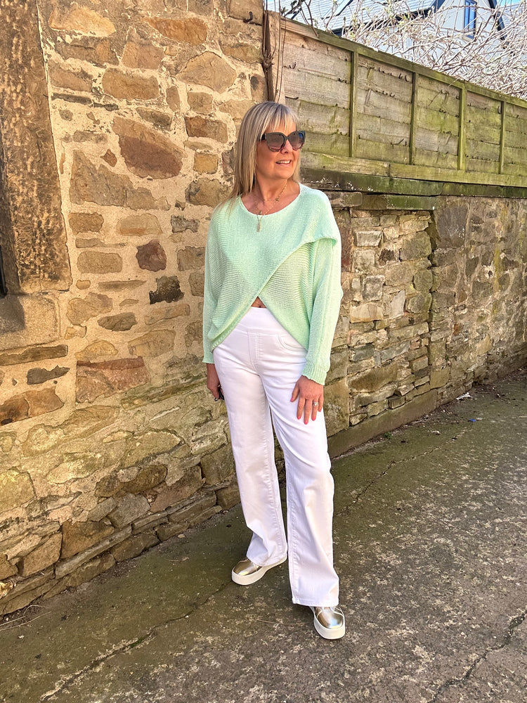 Crossover Layered Longer Jumper - Mint
