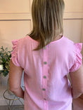 Load image into Gallery viewer, Frill Cap Sleeved Top  - Dusky PInk - Wardrobe By Simone
