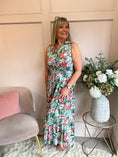 Load image into Gallery viewer, Meadow Garden Maxi Dress - Green/Coral - Wardrobe By Simone
