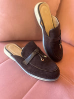 Faux Suede Mule - Brown