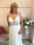 Load image into Gallery viewer, Boho Crochet Waist Maxi Dress - Soft Cream - Wardrobe By Simone
