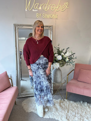 Crossover Layered Jumper - Burgundy