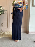 Load image into Gallery viewer, Satin Feel Wide Pant - Rich Navy
