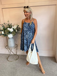 Load image into Gallery viewer, Summer Days Leafy SunDress - Denim Blue - Wardrobe By Simone
