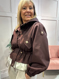Load image into Gallery viewer, Short Hooded Jacket - Plum - Wardrobe By Simone

