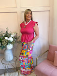 Load image into Gallery viewer, Club Tropicana Wide Leg Pant - Pink/Orange - Wardrobe By Simone
