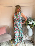 Load image into Gallery viewer, Meadow Garden Maxi Dress - Green/Coral - Wardrobe By Simone
