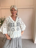Load image into Gallery viewer, Crochet With Frill Edge Cardigan - Cream - Wardrobe By Simone
