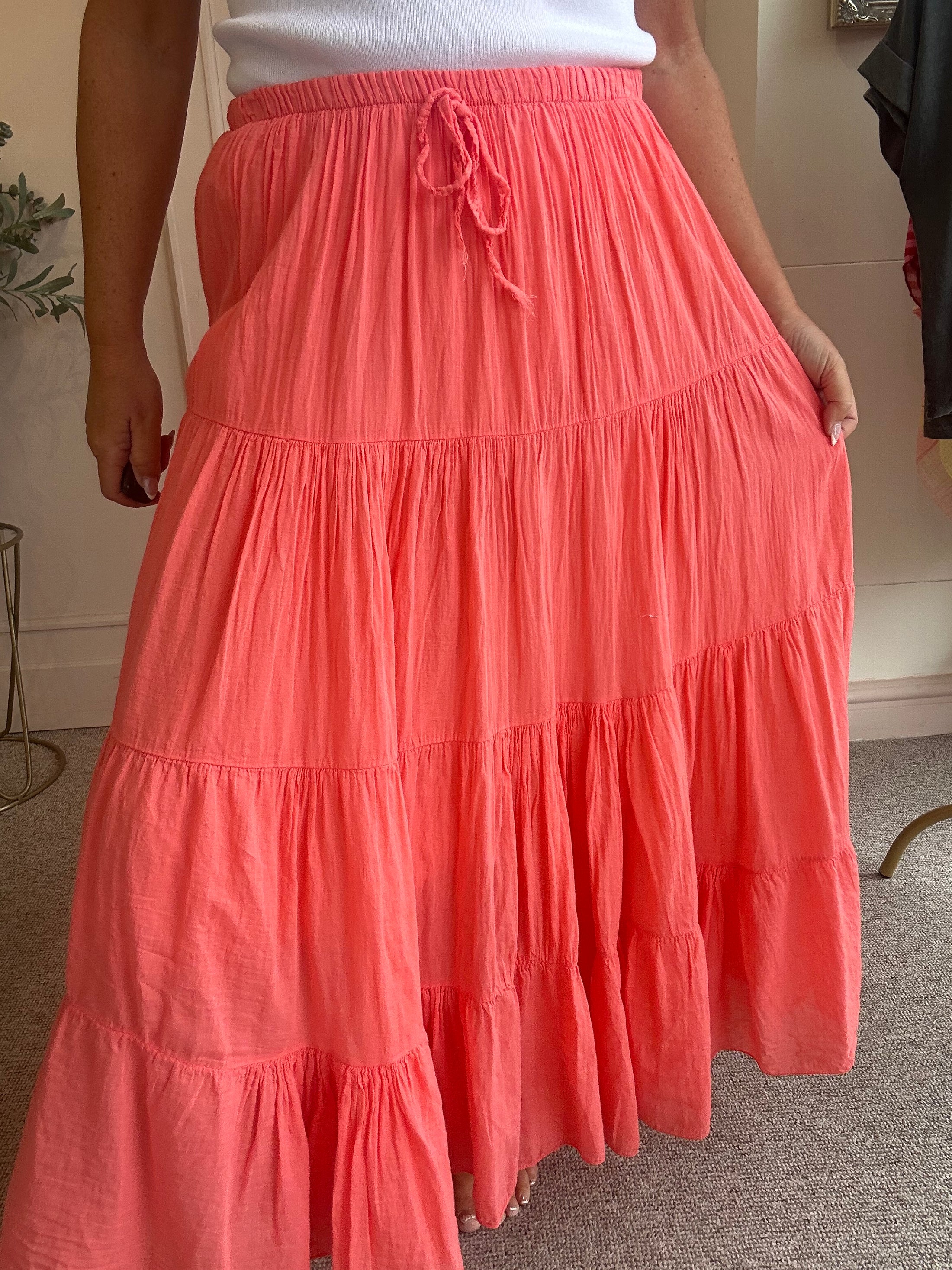 Gypsy Maxi Skirt - Coral - Wardrobe By Simone