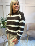 Load image into Gallery viewer, Striped Soft Jumper - Chocolate/Cream
