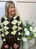 Load image into Gallery viewer, Diamond Pattern Cardigan - Brown/Yellow
